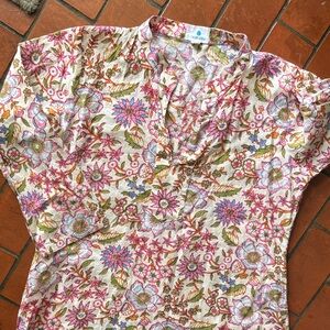 Floral cotton tunic, S
